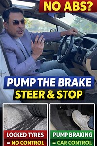 بې له ABS بریکس موټر چلول کې، که بریک سخت ووهل شي او ټایرونه لاک شي، موټر سکېډ کوي او سټیرنګ کنټرول له لاسه وځي۔ د Pump Braking طریقې سره ټایرونه لاک نه کېږي، موټر کنټرول کې پاتې کېږي، سټیرنګ ګرځي او د ودریدلو فاصله هم کمه شي۔ دا ویډیو درته ښيي چې په Non-ABS موټرو کې څنګه په خوندي ډول بریک وکاروئ او سکېډنګ نه بچ شئ #foryouシ #nonabs #brakepumping #DrivingAwareness #fypviralシ #newdriver #drivinginstructor #drivingtips #DrivingSafety #carsskidding #KPK #afghan #Pakhtoon #ABSBraking | Drivelogy Pash