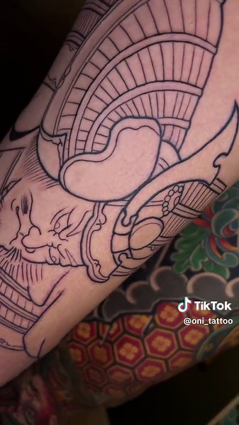 Oni Full Sleeve Tattoo Design Process