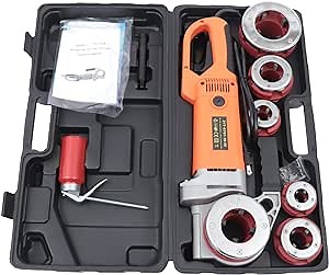Electric Pipe Threader Kit, Portable Pipe Threading Machine, Plumbing Threader 110v 2300w, For Threading Galvanized Pipes, Iron Pipes, Pp Pipes, And Tubes