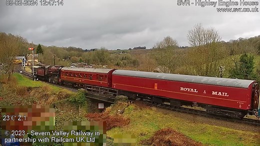 68K views · 951 reactions | One of the more unusual captures today saw #Class20 20048 passing Severn Valley Railway's #Highley cameras with Post Office Sorting Van 80328, #LMS Buffet Car 149, USATC S-160 Class 2253 'Omaha' & #GWR 'Toad' 20T Goods Brake Van 17410. 2253 is returning to Dartmouth Steam Railway and River Boat Company #SVRFamily | Railcam | Facebook