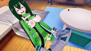 FUTA MY HERO ACADEMIA TORU HAGAKURE X TSUYU ASUI (3D HENTAI)