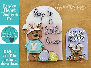 Bear Easter Bunny Tall Arch Sign Interchangeable File SVG TINY, INSERT Only Egg Carrot Glowforge Holiday Tiered Tray Luckyheartdesignsco - Etsy