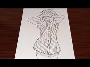 How to draw a girl | how to draw body | girl drawing | Christmas drawing | easy pencil sketch