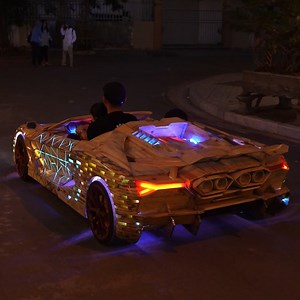 4.8M views · 61K reactions | Dad Built a Lamborghini from 1,000,000 Scrap Wood Pieces #homemade #fblifestyle #DIY | ND - Woodworking Art | Facebook