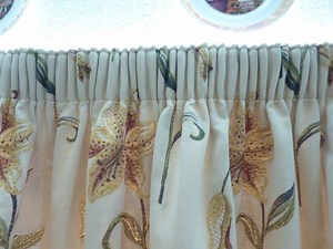 Pencil pleat & rufflette curtains made by Falcon Fabrics