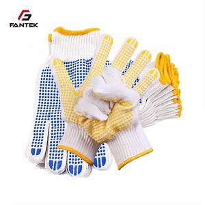 [Hot Item] Cotton Gloves Polka PVC Dotted Knit Safety Gloves