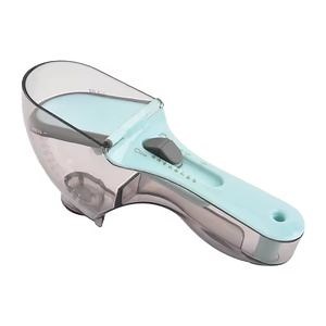 [Hot Item] 2PCS/Set Adjustable Plastic Measuring Cup and Spoon Set, Measurements for Solid Powder Liquid Dry Measuring Spoons Adjustable