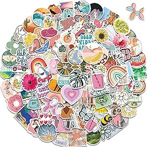 Amazon.com: 300 Pcs Aesthetic VSCO Stickers Pack - Waterproof Vinyl for Water Bottle, Laptop, Phone, Skateboard - For Adults, Girls and Kids : Toys & Games