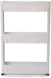YONTREE Gap Storage Slim Slide Out Storage Tower Rack Shelf with Wheels 3-Tier