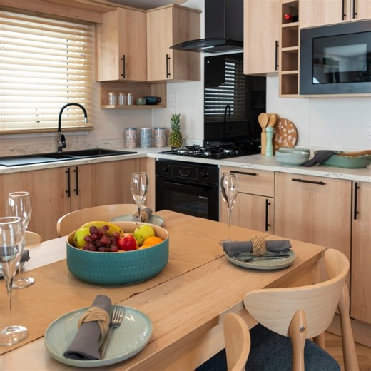 3.6K views | Regal Charmouth at St Ives Bay  ️ Sleeps 6 |  £119,995  No pitch fees until 2025!* ️ Luxe open-plan living with teal accents & large sliding patio doors.  Master bedroom haven & plush twin room for your guests comfort. Your ownership journey starts here!  https://bit.ly/49uy4eA * T&C's apply | St Ives Bay Beach Resort | Facebook