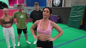 Athletes win prizes by landing inside specific shapes