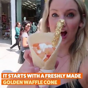 This 24k GOLD ice cream cone from Halo Top Creamery is EPIC! | Clevver