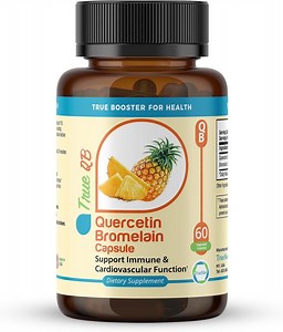 TrueMed Quercetin with Bromelain Supplement | 800 mg Quercetin & 165 mg Bromelain per Serving, Immune & Antioxidant Support, 60 Vegetarian Capsules