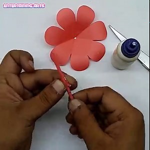 107K views · 10K reactions | Easy and beautiful paper flowers - Making hibiscus paper flower origami - DIY flower making tutorials In this video i will show you how to make an amazing flower with paper stick. #PaperFlower #DiyFlower #HomeDecor | Entertaining Arts | Facebook
