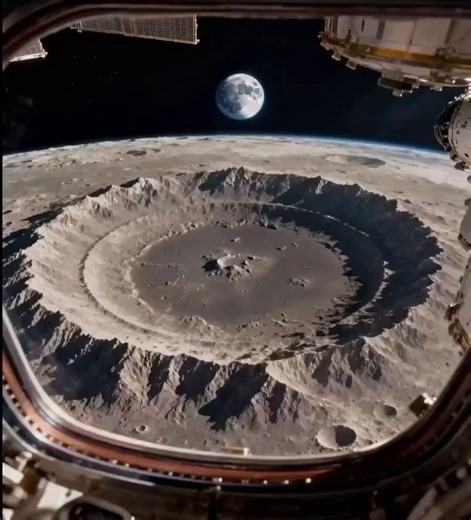 🚨 : Это лунный кратер Море Ориентале. Только центральная часть имеет диаметр 327 км; если учесть горные кольца, его диаметр составит более 900 км.Например, в него поместился бы городской центр Мехико или Барселоны (Испания).