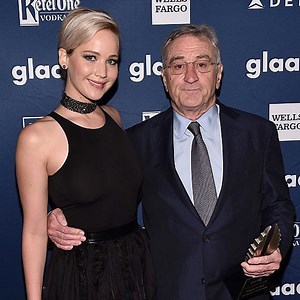 Jennifer Lawrence & Robert De Niro Have a Lovefest at GLAAD Media Awards: ''If You Were a Lesbian I'd Be All Over You''