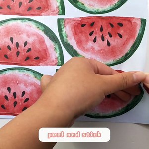 Peel and Stick Wall Decals, PVC Watermelon Fruit Wall Stickers