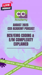 Two Hot Topics. One Power-Packed Episode. In this month’s CCO Academy Podcast, we’re breaking down two highly requested topics: 🧠 Proper coding of NCV & EMG procedures 🧾 Understanding the "Number & Complexity of Problems Addressed" in E/M coding If you’ve ever second-guessed your CPT selection for nerve studies or struggled to evaluate the complexity component of E/M levels—this episode is your guide to coding clarity and confidence. Register here https://streamyard.com/watch/4VxMcT3tJdUc | CC