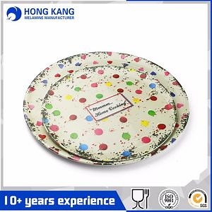 [Hot Item] Custom Logo Safe Party Dinner Food Round Melamine Decorative Plate