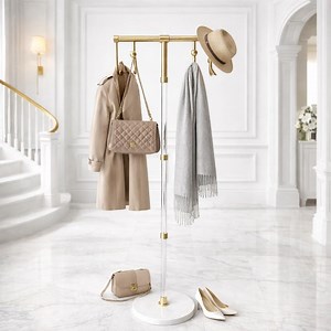 Mid Century Modern Lucite Coat Stand, Brass Hooks, Marble Base - Etsy Canada