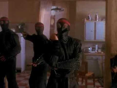 TMNT 1990 Michaelangelo vs. Foot, nunchuck duel