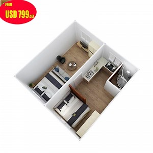 [Hot Item] Flat Pack Puerto Rico Container House 2 Bedroom Prefab Homes
