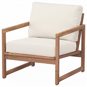 NÄMMARÖ lounge chair, outdoor, light brown stained/Frösön/Duvholmen beige  - IKEA Ireland