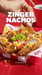 Get your hands in on Zinger® Nachos. Corn chips, packed with a spicy Zinger® fillet, fresh tomato salsa, guacamole and nachos cheese sauce, topped with a Supercharged kick. Load up on FLG®. Not everywhere and not forever. | KFC