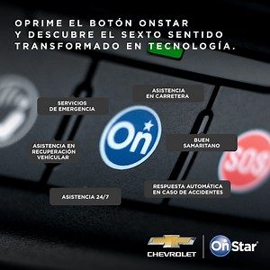 ¿Quieres conocer más del sexto sentido de OnStar? Mantén presionado y conoce cada uno de ellos. OnStar Siempre On para protegerte. | Chevrolet