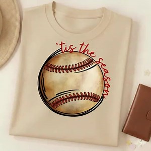 Tis the Season Baseball Watercolor PNG Sports Mom Retro Design - Etsy