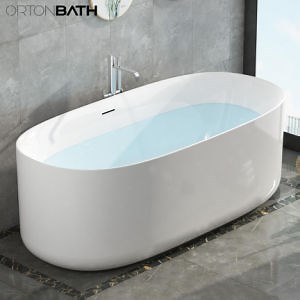 [Hot Item] ORTONBATH Oval Acrylic Freestanding Hot Swim SPA Bathtub Bath Tub Freestanding Plastic Sanitary Ware Tub Bathtub Without Tap Hole Shower Set