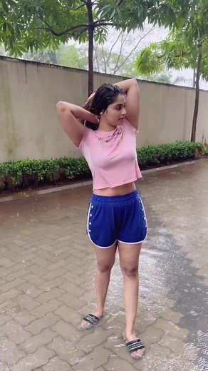 Beautiful Actress Shivani Narayanan: An Angel enjoys the rainfall and gets all the fun #shivaninarayanan #chennai #chennairains | Firstshowz