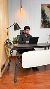 Industrial frame. Sleek top. Built to support bold thinking. #WorkspaceDesign #CreativeDeskSetup #MinimalWorkspace #officefurniture #DeskGoals #officio | Officio