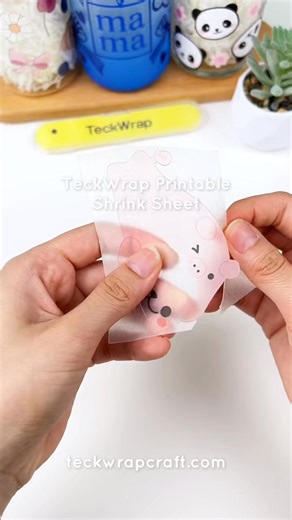 Quick DIY gift idea using printable shrink sheet: print, cut, shrink–done!😍 ✨Shop on teckwrapcraft.com✨ Materials -TeckWrap Inkjet Printable Shrink Sheet Translucent -TeckWrap Tweezer -UV resin -Heat gun #teckwrapcraft #teckwrapvinyl #keychain #smallbusiness #shrinkplastic #keychain #shrinkydink #diy #giftidea #craft | TeckWrap Craft
