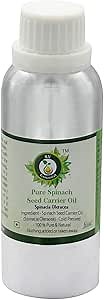 R V Essential Pure Spinach Seed Carrier Oil 300ml (10oz)- Spinacia Oleracea (100% Pure and Natural Cold Pressed)