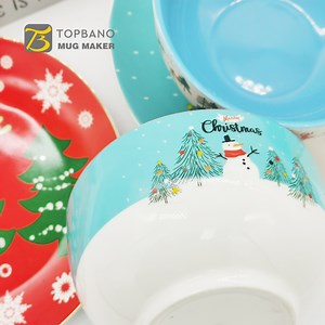 [Hot Item] Wholesale Colors Bone China Bowl Soup Salad Fruit Bowls Ceramic Christmas Bowl