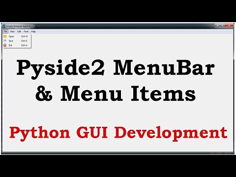 Python GUI Creating Menubar In Pyside2 | Pyside2 GUI Development
