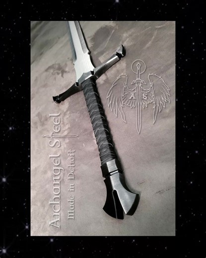 3D Crossguard Longsword Photoshoot #blade #sword #bladesmith #steelart #longsword #swordsmith #warriorspirit #Warriors #michiganartist #Detroit #ArchangelSteel | Archangel Steel