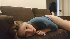 GORGEOUS: Button Humps and Fingers Herself to THREE Orgasms!