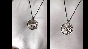 Sterling Silver Witcher Wolf Medallion Necklace, Fantasy Gamer Gift - Etsy