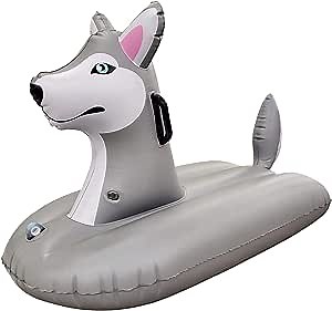 Jet Creations Inflatable Husky Dog Tube Pool floatie ridable Blow up Summer Beach Swimming Pool Party Lounge raft Decorations Toys Kids Adults 38 inch Fun-HUSKYM,Multi