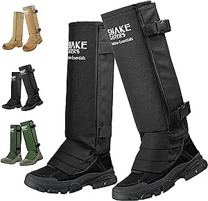 XTSZX Snake Gaiters,Durable Waterproof Snake Guards,Snake Bite Protection for Lower Legs,4 Adjustable Size for Men & Women,Snake Proof Gaiters Fit for Hunting Hiking