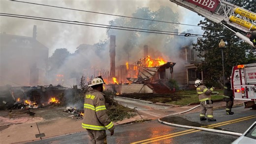 At least three homes destroyed after fire in downtown Macon