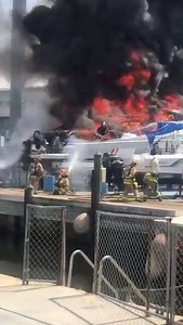 16K views · 99 reactions | WATCH: Firefighters battle yacht fire in...