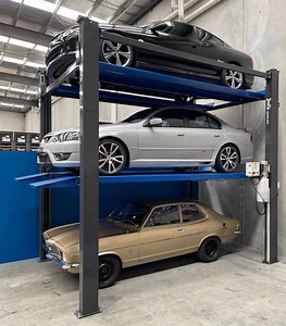 [Hot Item] Vertical 4 Post 3 Car Stacker Stacker High-Rise Parking Lift