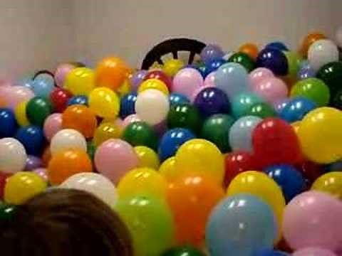 Fun in a room full of balloons
