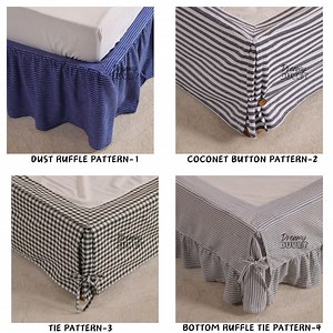 Tailored Ticking Stripe 4 Pattern Dust Ruffle Organic Bed Skirt Twin, Full, Queen, King Sizes - Custom Drop Length Bedding - Etsy Canada