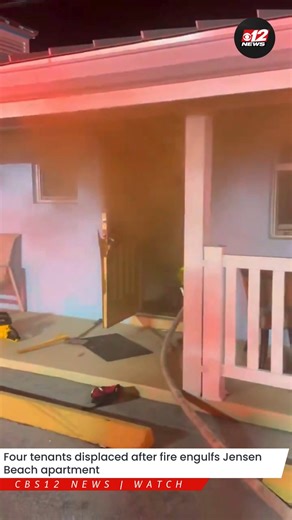 1.5K views | APARTMENT FIRE | Four people were displaced after a fire tore through their apartment in Jensen Beach. Read more: https://bit.ly/3JguWYM | CBS 12 News | Facebook