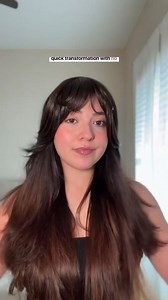 Don't snip, just clip with our Modern Fringe clip-in bangs 🤭 Our model is wearing it in Chocolate Copper. Shop: https://bit.ly/3w8mdkY | Hairdo