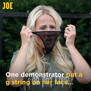 Demonstrators and conspiracy theorists gathered in London to protest against face masks. | JOE.co.uk